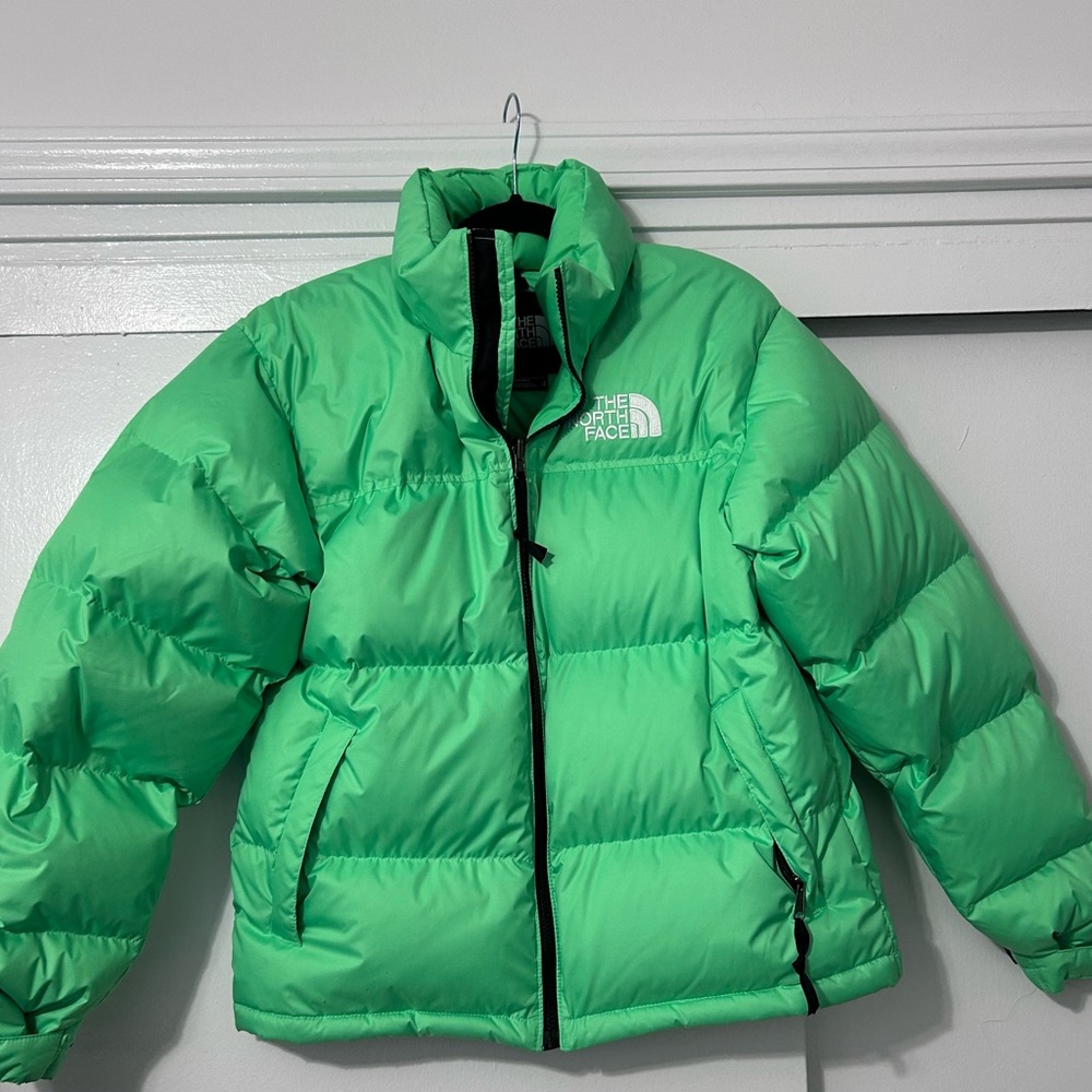 The North Face Mens Vibrant Green Puffer Jacket
